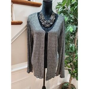 European Club Womens Gray Cotton Long Sleeve Open Front Cardigan Sweater Size 2X
